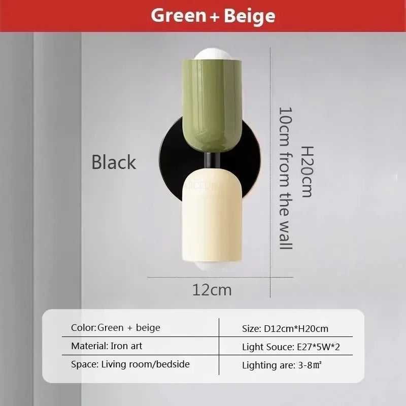 Nordic LED Wandleuchten – Modern Minimalistische Doppelkopf Wandleuchte für Wohnzimmer, Schlafzimmer, Studium und Innendekoration