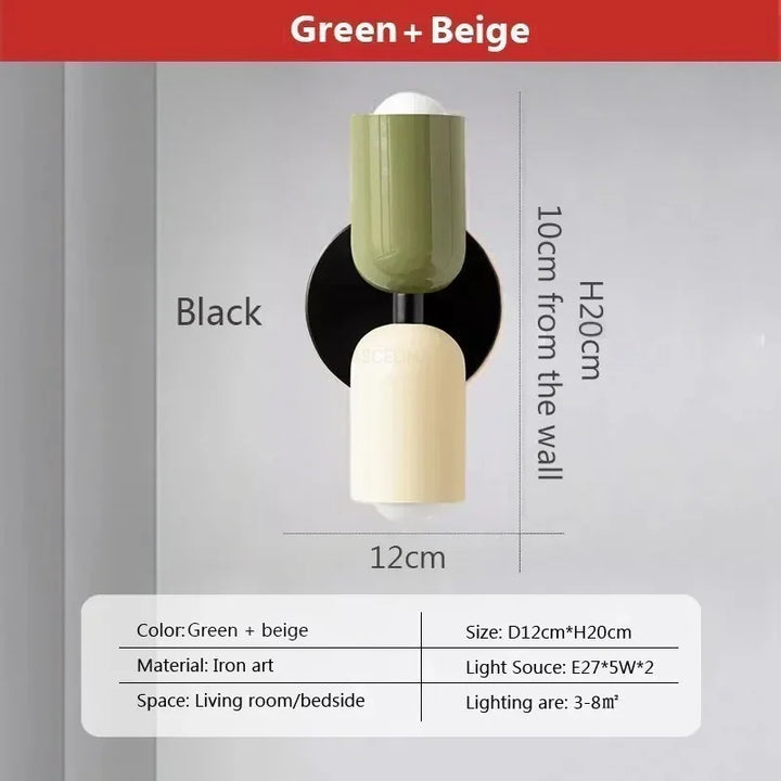 Nordic LED Wandleuchten – Modern Minimalistische Doppelkopf Wandleuchte für Wohnzimmer, Schlafzimmer, Studium und Innendekoration