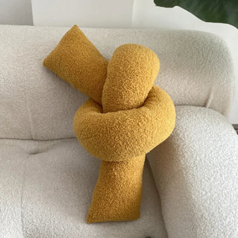 Nordic Bouclé Abstract Kissen – Minimalistisches Plüschkissen