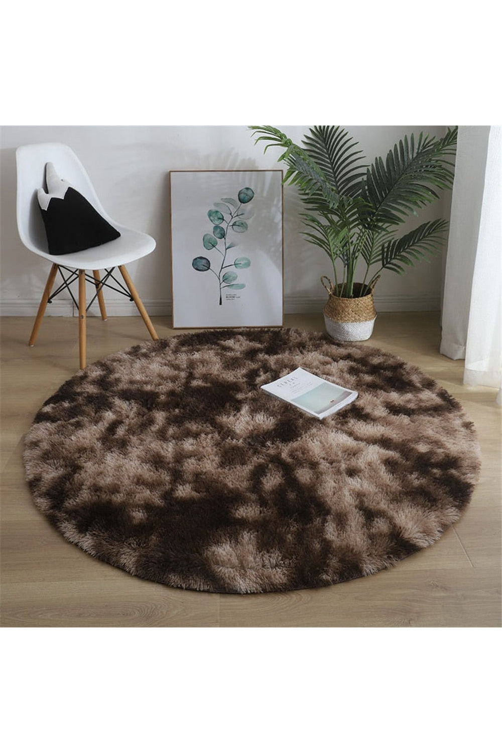 Flauschiger runder Teppich