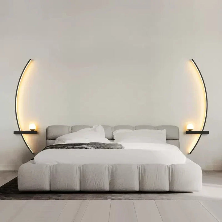 Moderne LED-Wandlampe Schwarz Gold - Schlankes Langstreifen-Design für vielseitige Beleuchtung