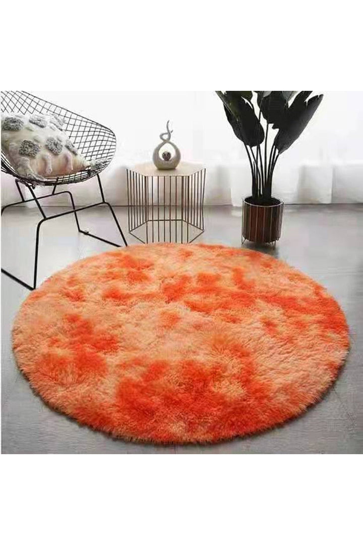 Flauschiger runder Teppich