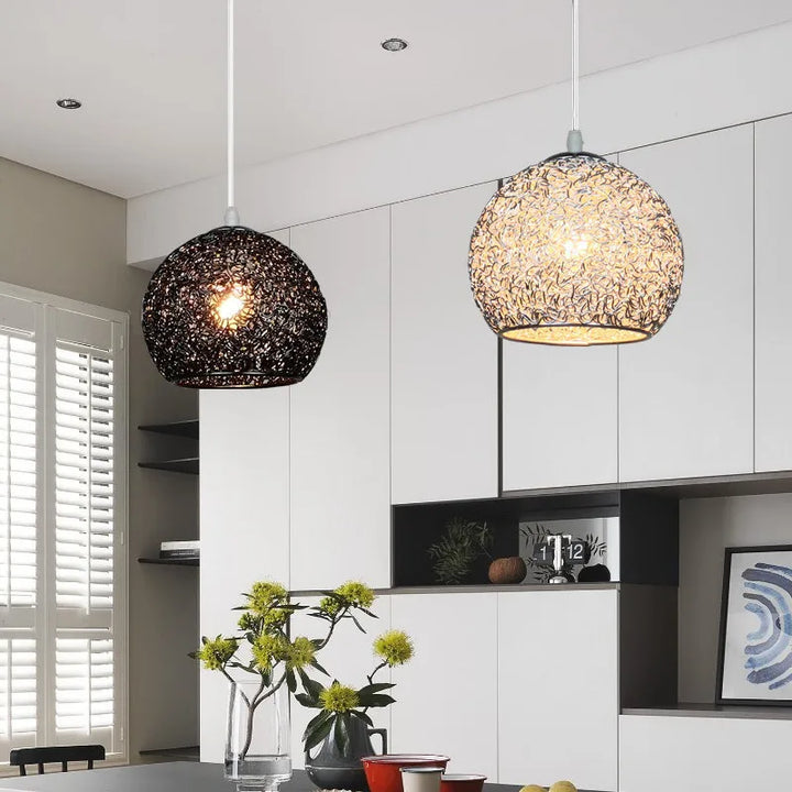 Moderne Bunte Runde Pendelleuchte – E27 LED Hängeleuchte für Schlafzimmer, Wohnzimmer, Café und Restaurant