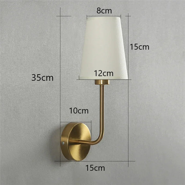 Nordic Minimalist Wandlampe – Moderner Leinenlampenschirm mit Ellenbogen-Design für Wohnzimmer, Schlafzimmer und Treppenhaus