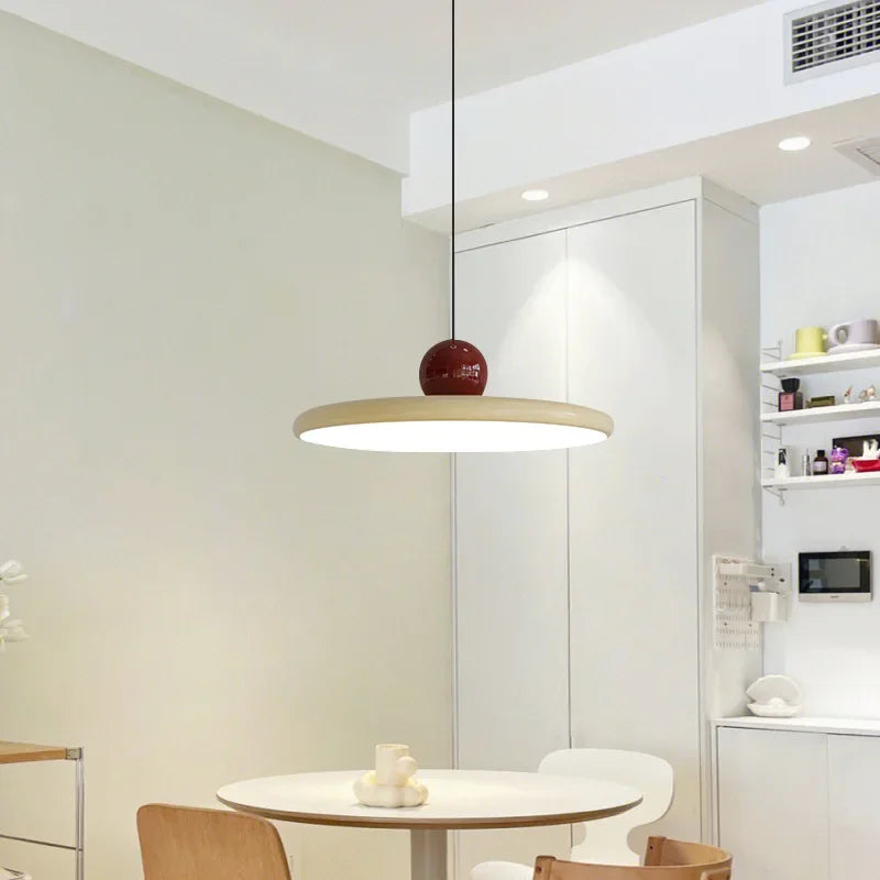 Nordic Cream Flying Saucer Pendelleuchte – Moderne LED-Lampe für Wohnzimmer, Schlafzimmer und Restaurant, 20/30cm