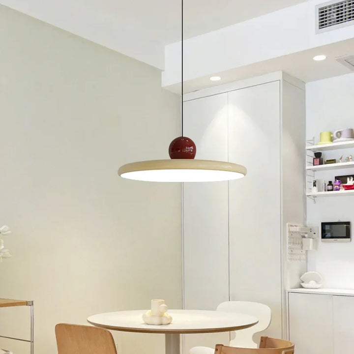 Nordic Cream Flying Saucer Pendelleuchte – Moderne LED-Lampe für Wohnzimmer, Schlafzimmer und Restaurant, 20/30cm