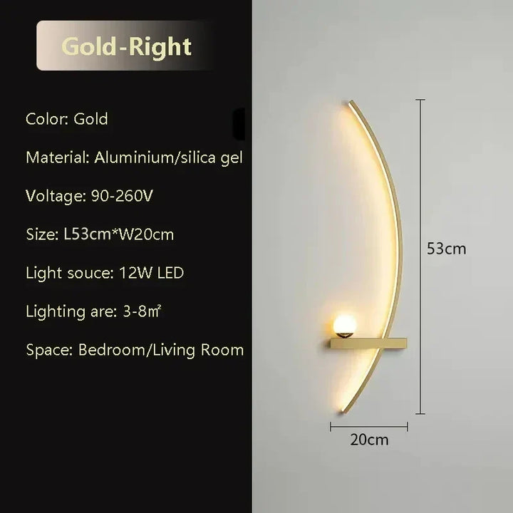 Moderne LED-Wandlampe – Aluminium 53 cm langer Streifenlicht für Schlafzimmer, Wohnzimmer, Flur und Innenräume – Dimmbare mit Fernbedienung