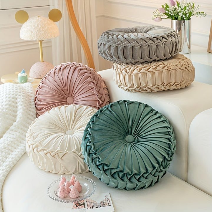 Runde Samt-Kissen – Weiches Dekokissen für Wohnzimmer, Schlafzimmer und Büro, Perfekt als Bodenkissen oder Sofadekoration