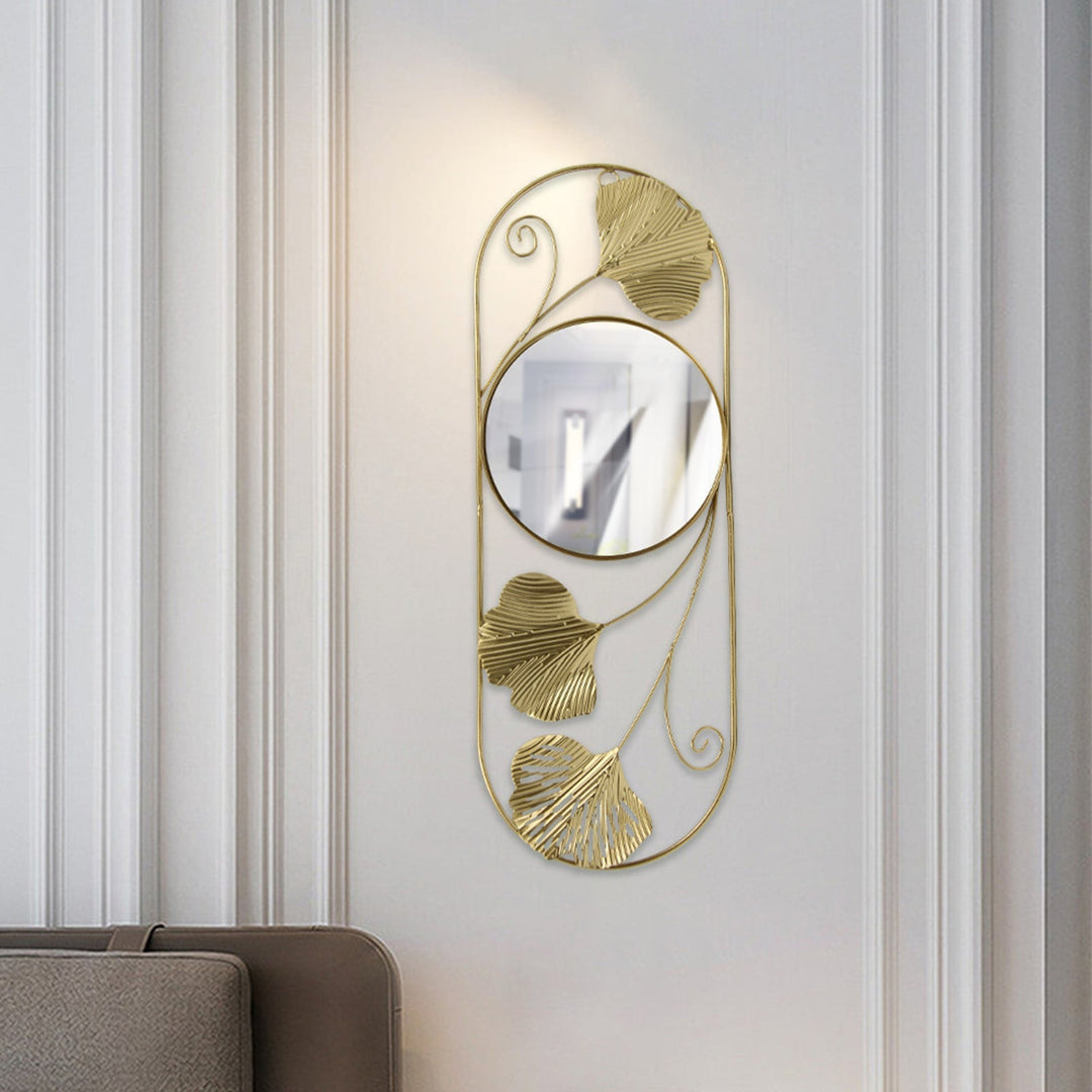Eleganter Metall Ginkgo Blatt Wandspiegel