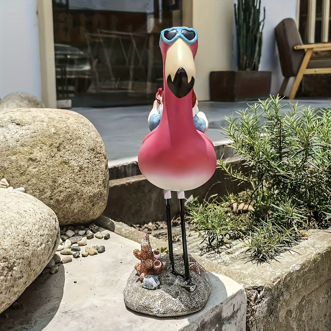 Flamingo entspannende Gartenzwerg Statue