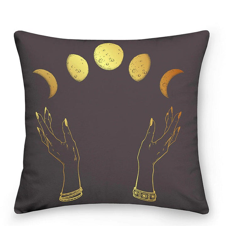 Dekokissen mit Sonne und Mond im astrologischen Stil