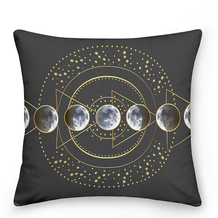 Dekokissen mit Sonne und Mond im astrologischen Stil