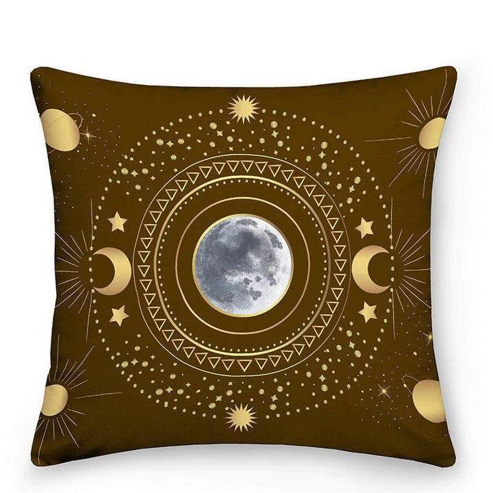 Dekokissen mit Sonne und Mond im astrologischen Stil