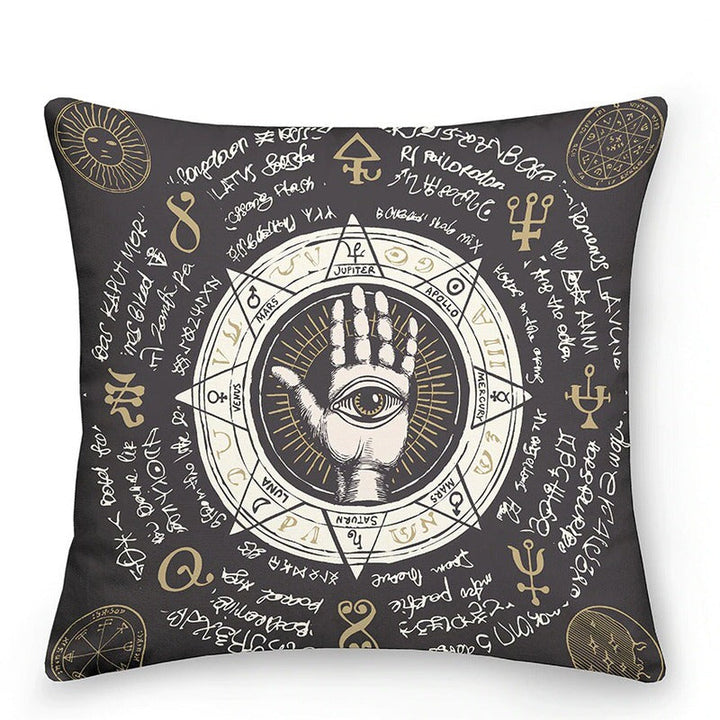 Dekokissen mit Sonne und Mond im astrologischen Stil