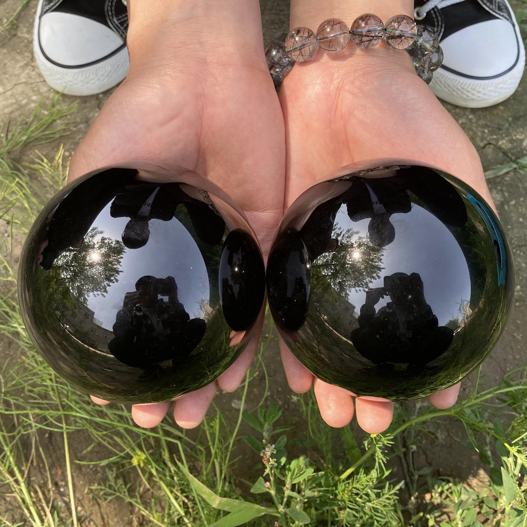 Obsidian Kristallball Dekoration