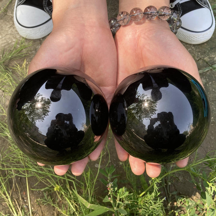 Obsidian Kristallball Dekoration