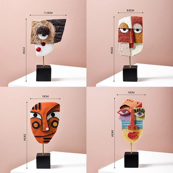 Abstrakte Pop Art Gesicht Heim Skulptur