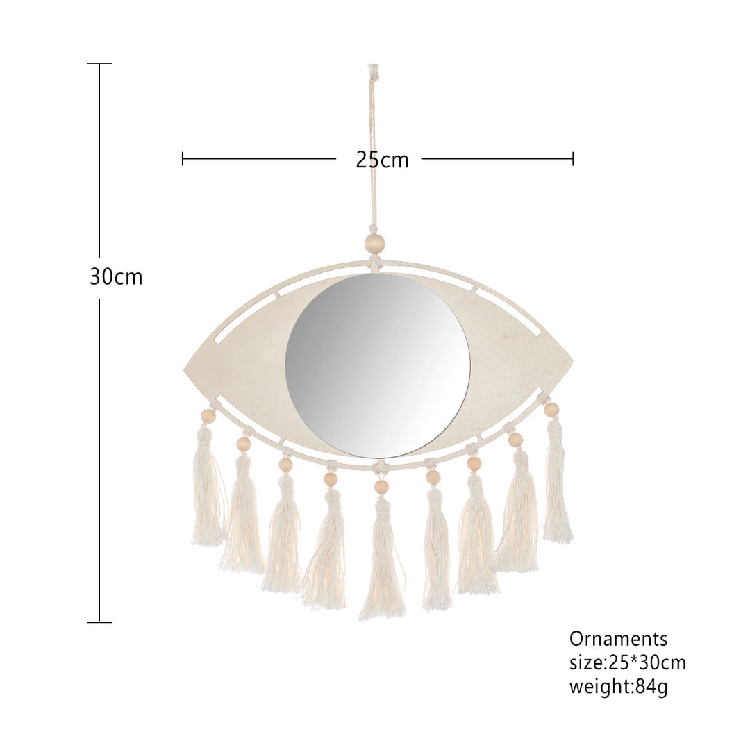 Boho Makramee Augen Spiegel Wanddekoration