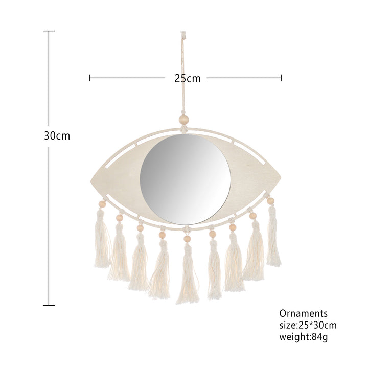 Boho Makramee Augen Spiegel Wanddekoration