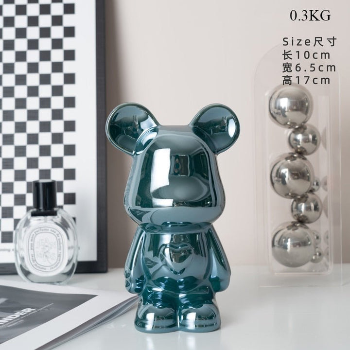 Bunte Keramikbär Skulptur und Statue Sparschwein Tischornament