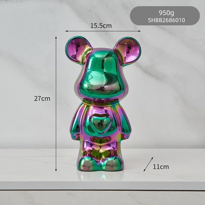 Bunte Keramikbär Skulptur und Statue Sparschwein Tischornament