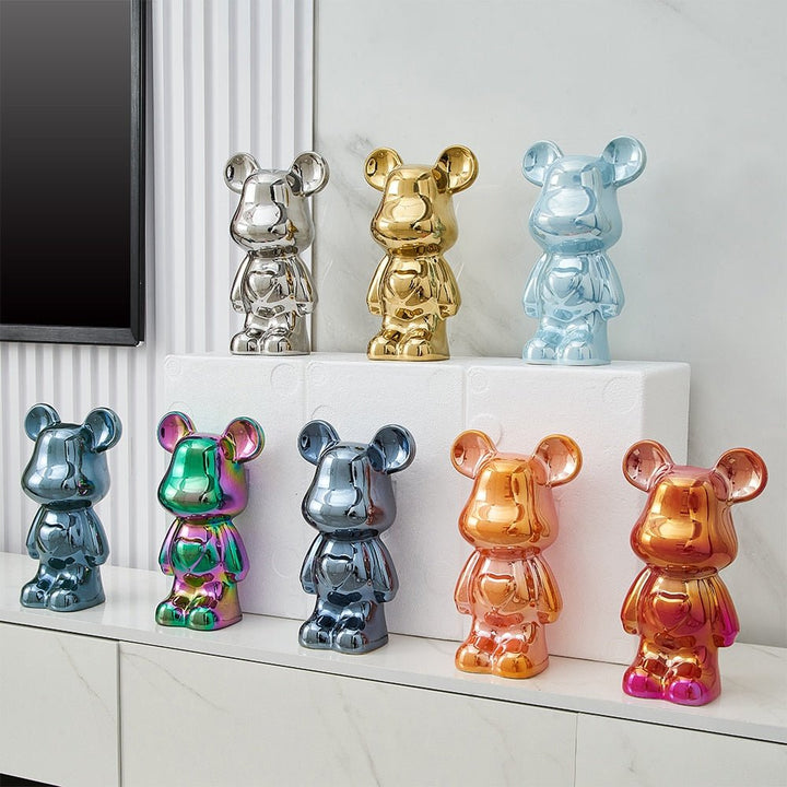 Bunte Keramikbär Skulptur und Statue Sparschwein Tischornament