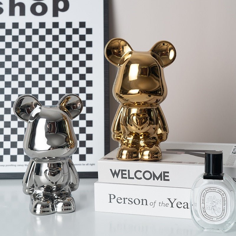 Bunte Keramikbär Skulptur und Statue Sparschwein Tischornament