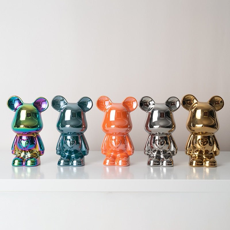 Bunte Keramikbär Skulptur und Statue Sparschwein Tischornament