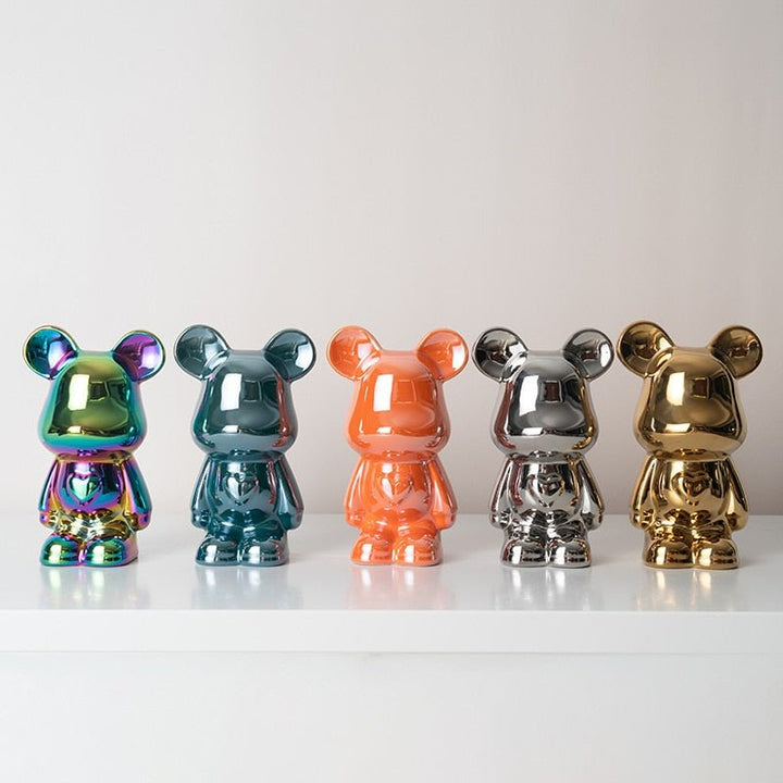 Bunte Keramikbär Skulptur und Statue Sparschwein Tischornament