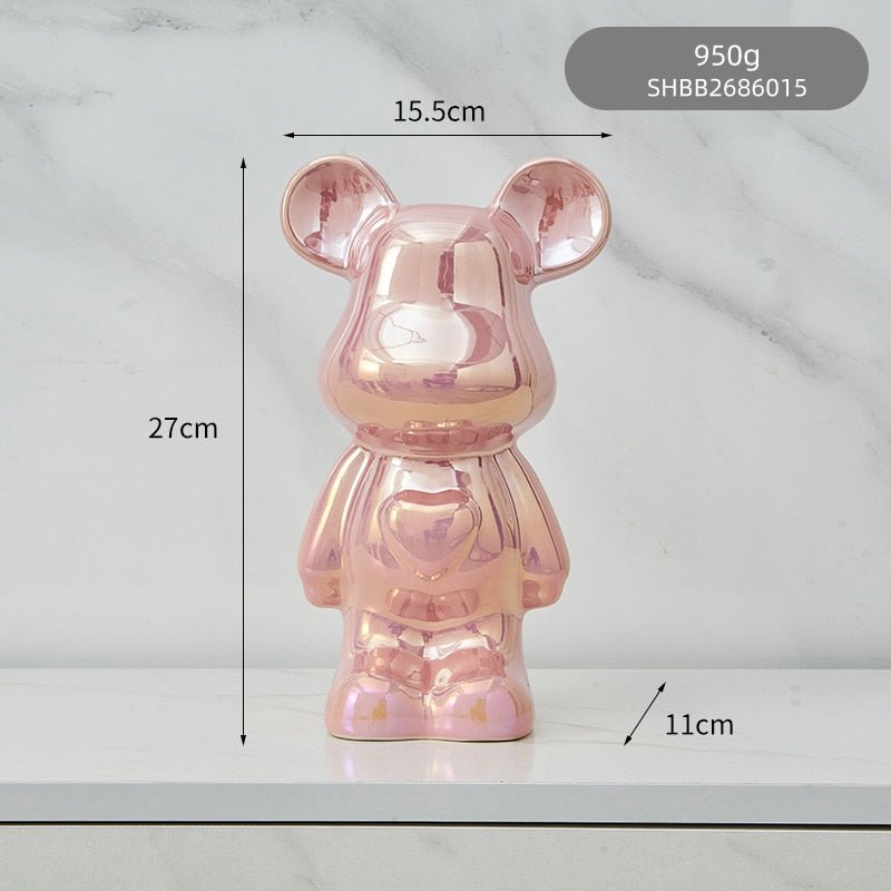 Bunte Keramikbär Skulptur und Statue Sparschwein Tischornament