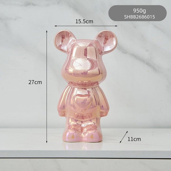 Bunte Keramikbär Skulptur und Statue Sparschwein Tischornament