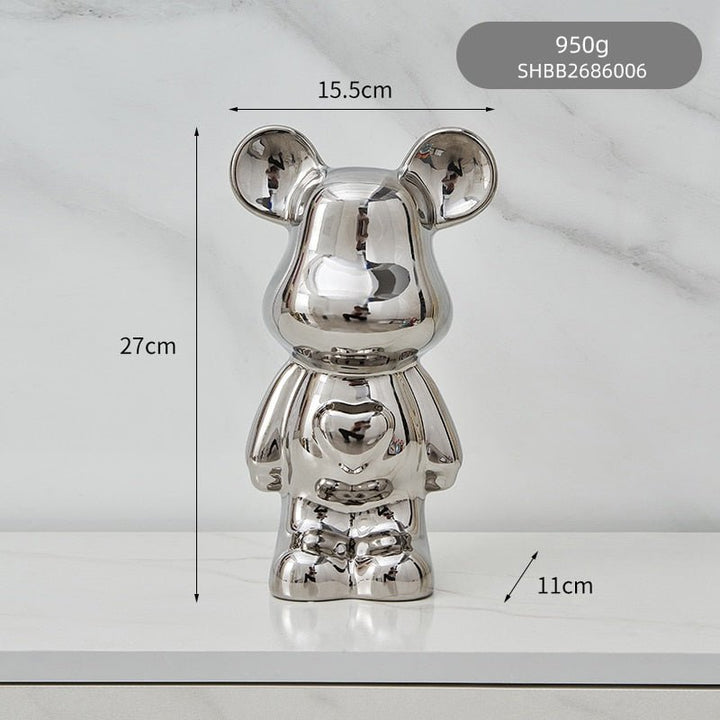 Bunte Keramikbär Skulptur und Statue Sparschwein Tischornament