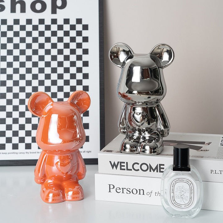 Bunte Keramikbär Skulptur und Statue Sparschwein Tischornament