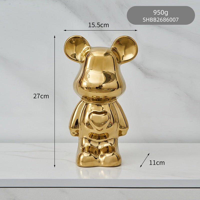 Bunte Keramikbär Skulptur und Statue Sparschwein Tischornament