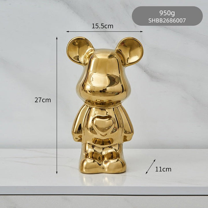 Bunte Keramikbär Skulptur und Statue Sparschwein Tischornament