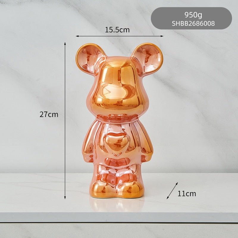 Bunte Keramikbär Skulptur und Statue Sparschwein Tischornament
