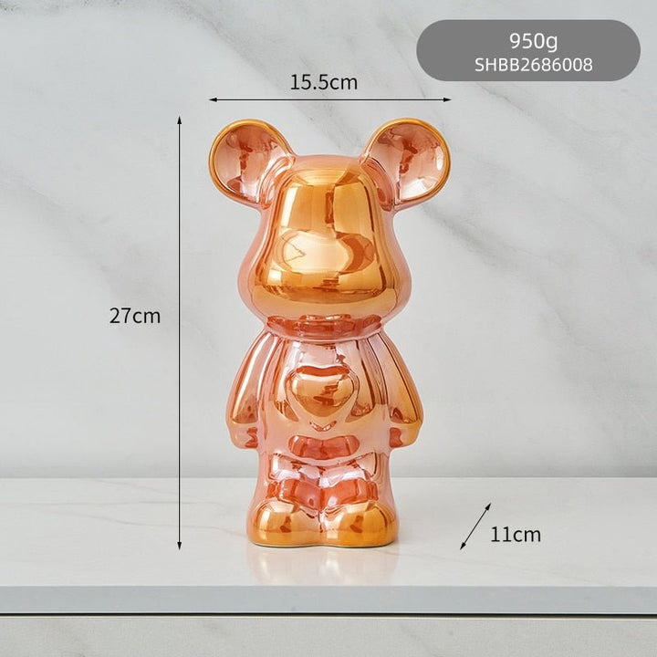 Bunte Keramikbär Skulptur und Statue Sparschwein Tischornament