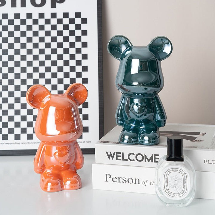 Bunte Keramikbär Skulptur und Statue Sparschwein Tischornament