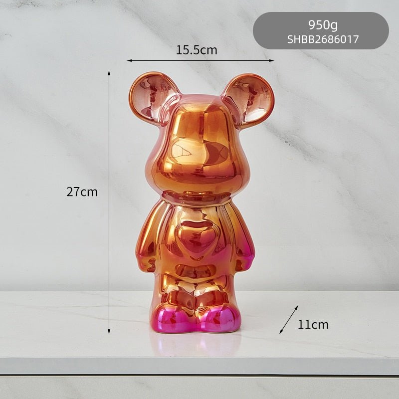 Bunte Keramikbär Skulptur und Statue Sparschwein Tischornament