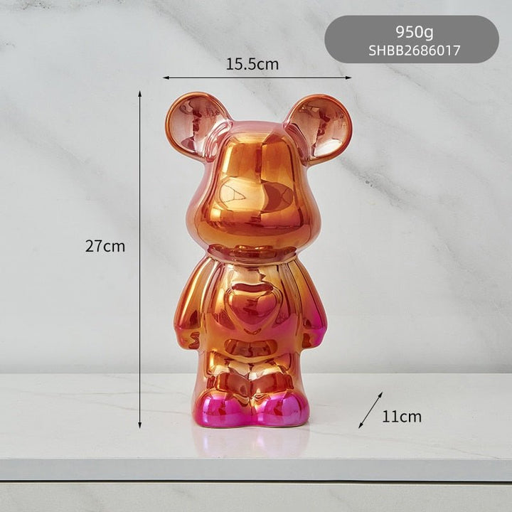 Bunte Keramikbär Skulptur und Statue Sparschwein Tischornament