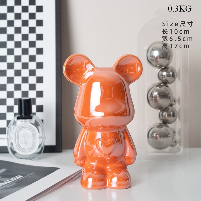 Bunte Keramikbär Skulptur und Statue Sparschwein Tischornament
