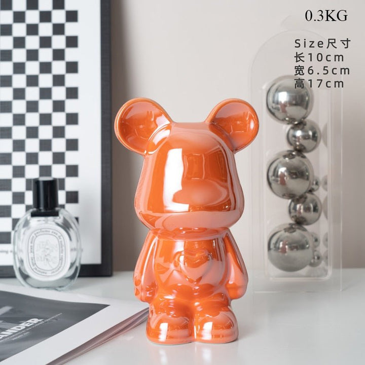Bunte Keramikbär Skulptur und Statue Sparschwein Tischornament