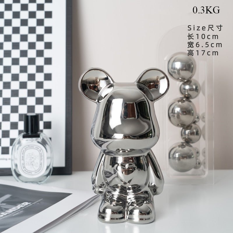 Bunte Keramikbär Skulptur und Statue Sparschwein Tischornament