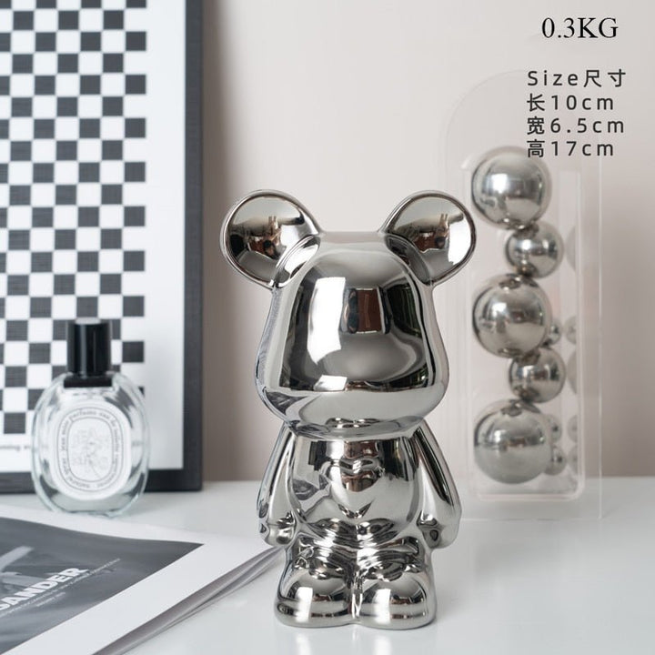 Bunte Keramikbär Skulptur und Statue Sparschwein Tischornament