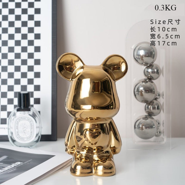 Bunte Keramikbär Skulptur und Statue Sparschwein Tischornament