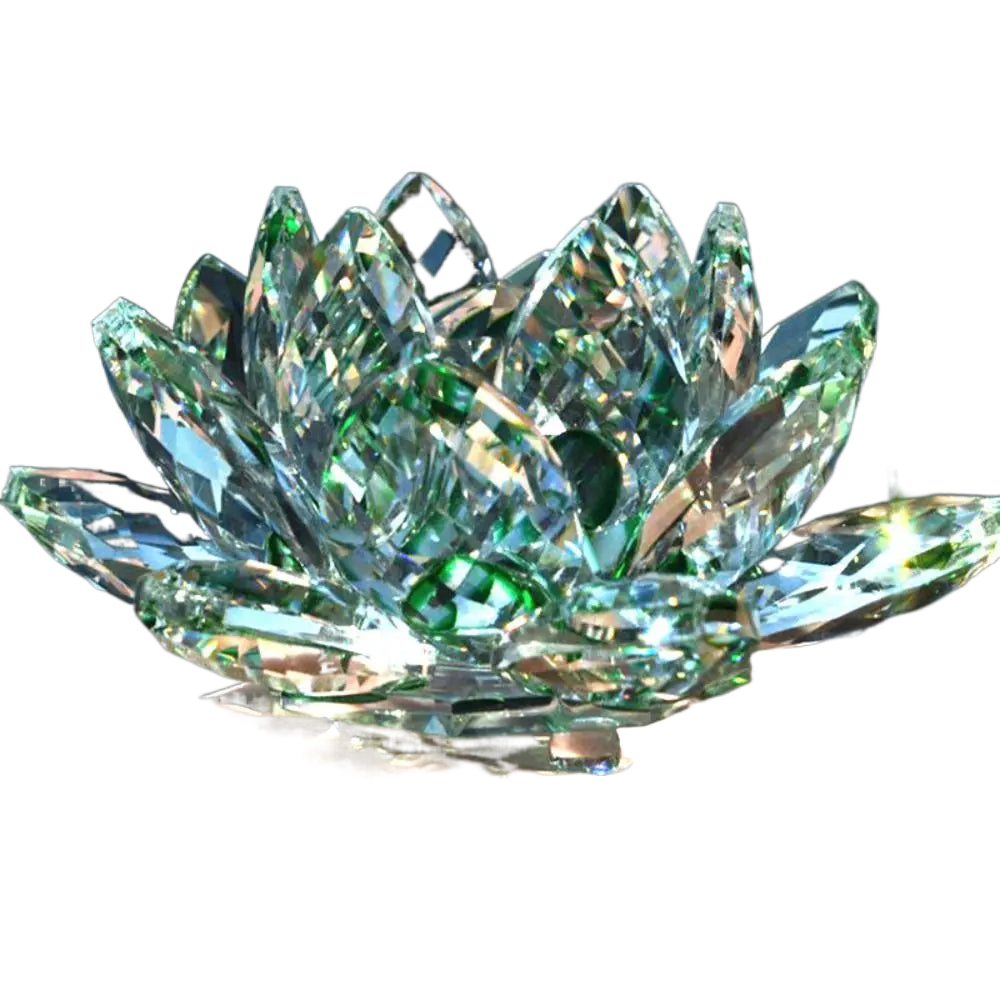Kristall Lotusblume Figurine Zuhause Hochzeit Dekoration Glas Kunst Sammlung Papiergewicht Büro Tischornamente Souvenir Geschenke