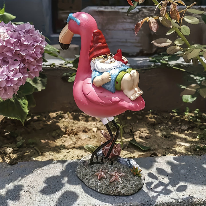 Flamingo entspannende Gartenzwerg Statue