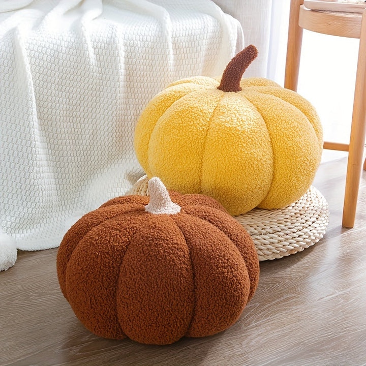 Dekoratives Kissen Warm Pumpkin Aus Weichem Plüsch