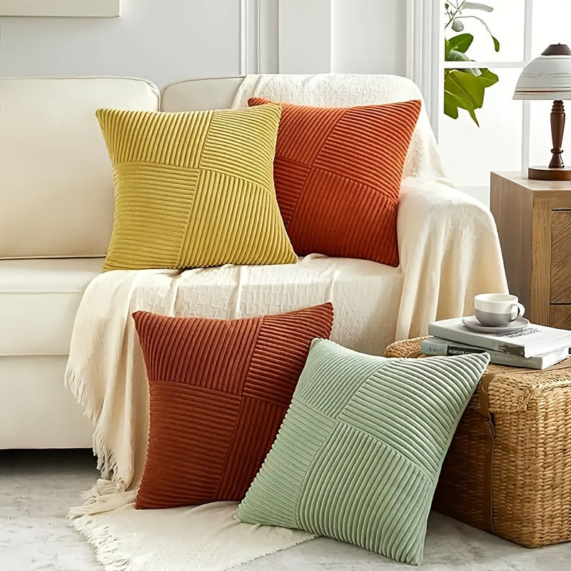Kissenset | Boho-Stil | Weicher Cord | 2 Stück, 45×45 cm, 50x50 cm