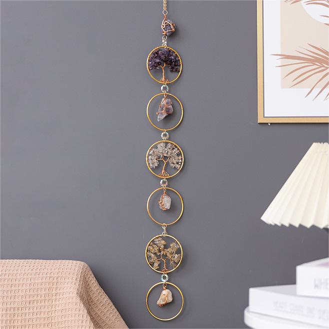Kristall Lebensbaum 6 Ringe Wanddeko Ornament